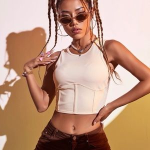 Ribbed Knit Crop Tank Top